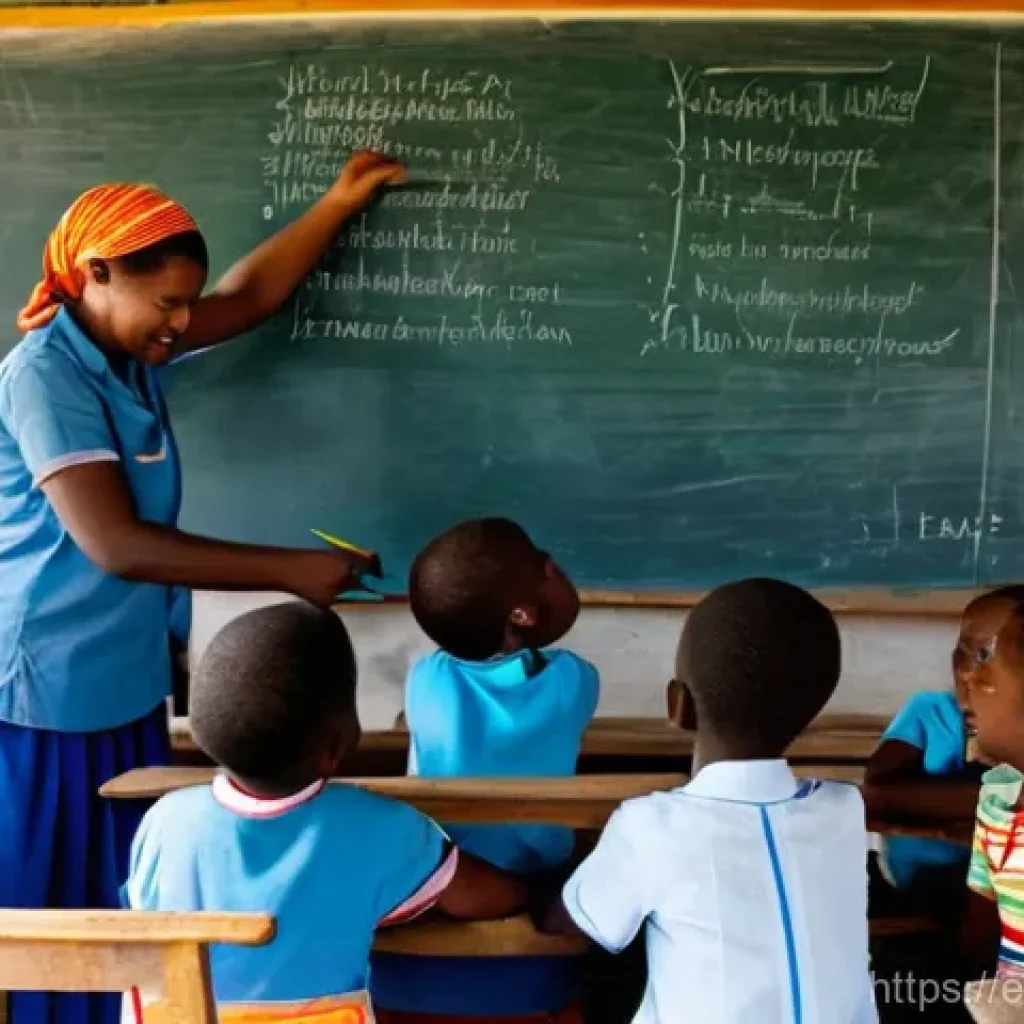 아이티에서 봉사활동 및 NGO 참여 방법 - **Prompt:** A vibrant scene inside a simple, open-air classroom in a rural Haitian village. A female...