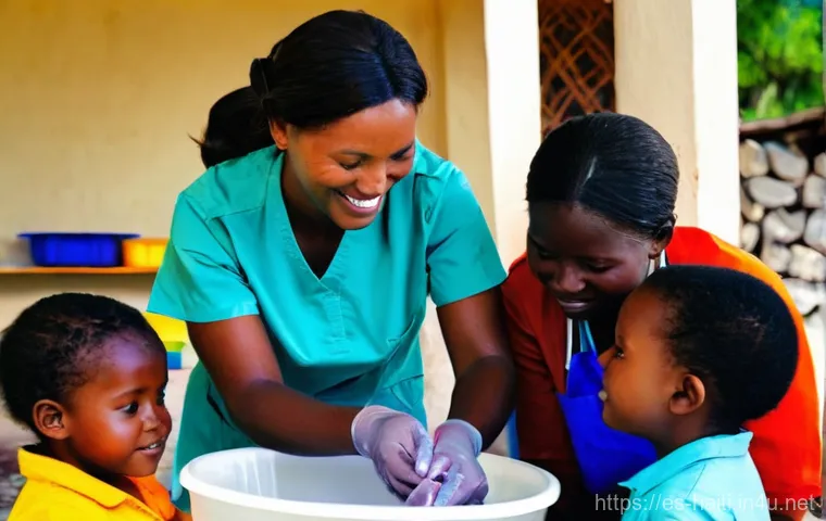 아이티에서 봉사활동 및 NGO 참여 방법 - **Prompt:** A sunny afternoon in a fertile community garden in rural Haiti. A male volunteer in his ...